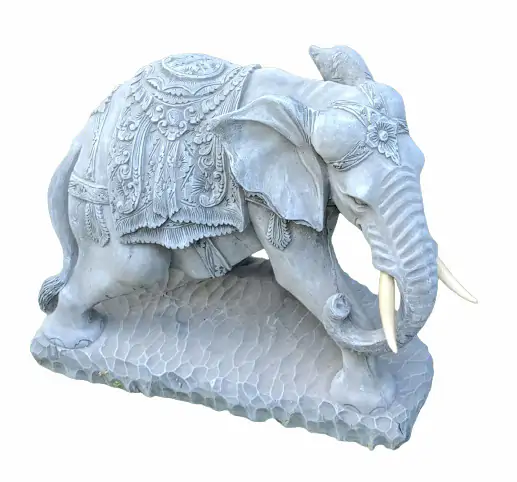  Product image 4 of the product “Nandi - Small Elephant bending to the right, 45cm L | cast stone ”